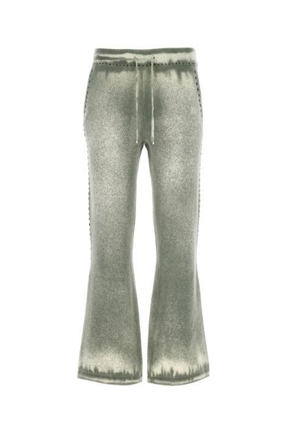 Pantalone dalla gamba ampia in cashmere bicolor