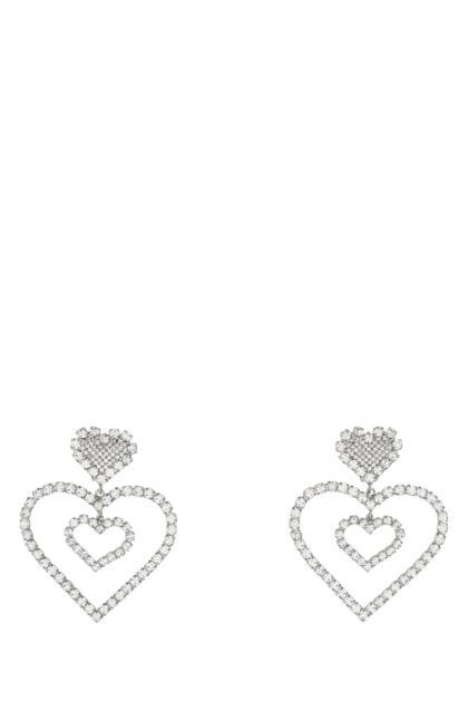 Orecchini Double Hearts in metallo decorato