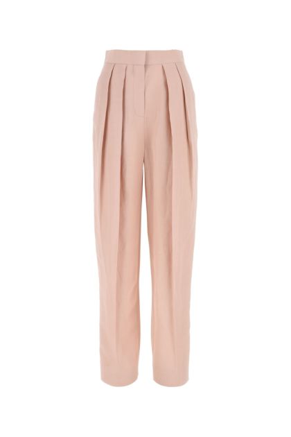 Pantalone dalla gamba ampia in misto viscosa rosa pastello
