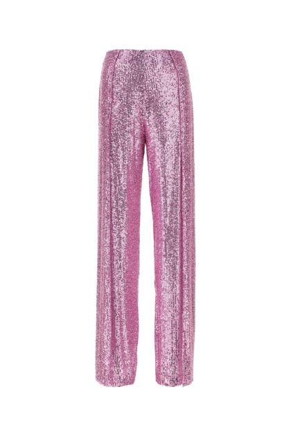 Pantalone in paillettes rosa