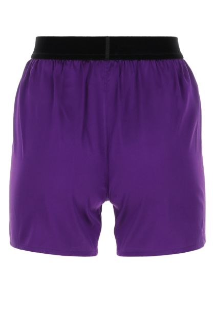 Shorts in raso viola