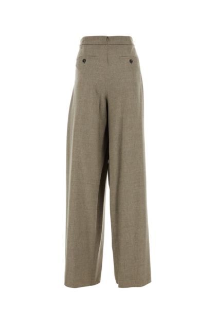 Pantalone Dallas dalla gamba ampia in misto lana tortora