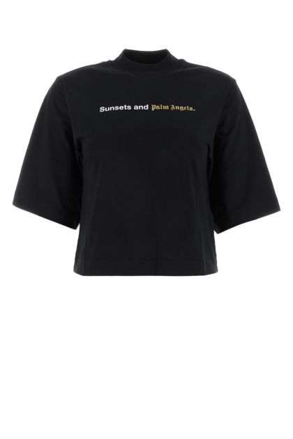 T-shirt in cotone stretch nero