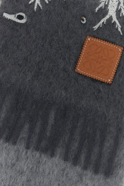 Sciarpa Loewe X Suna Fujita in misto lana grigia