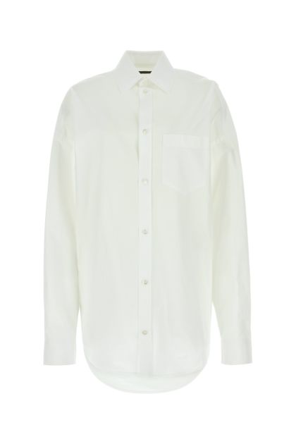 Camicia oversize in popeline bianco